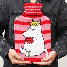 Load image into Gallery viewer, Moomin Stripey Hot Water Bottle With Snorkmaiden

