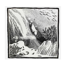 Load image into Gallery viewer, Silk handkerchief - Diving B&amp;W (32x32cm)
