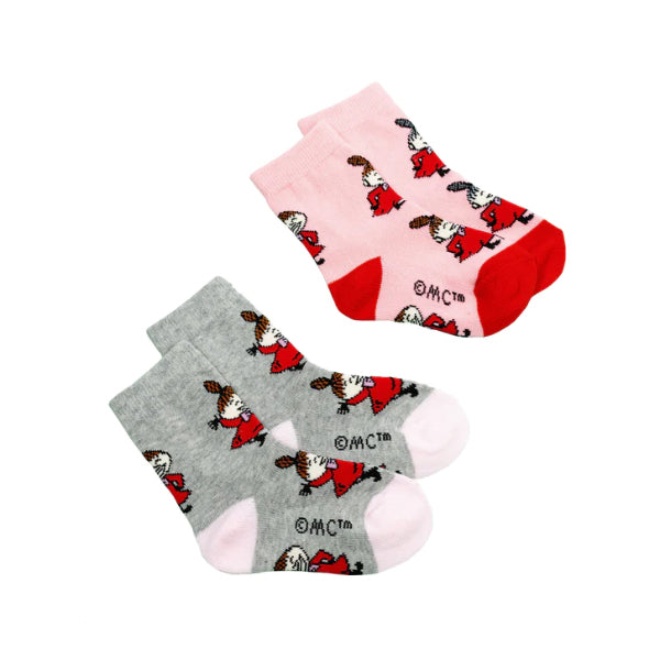 Kids Double Pack Little My Socks - Grey/Pink