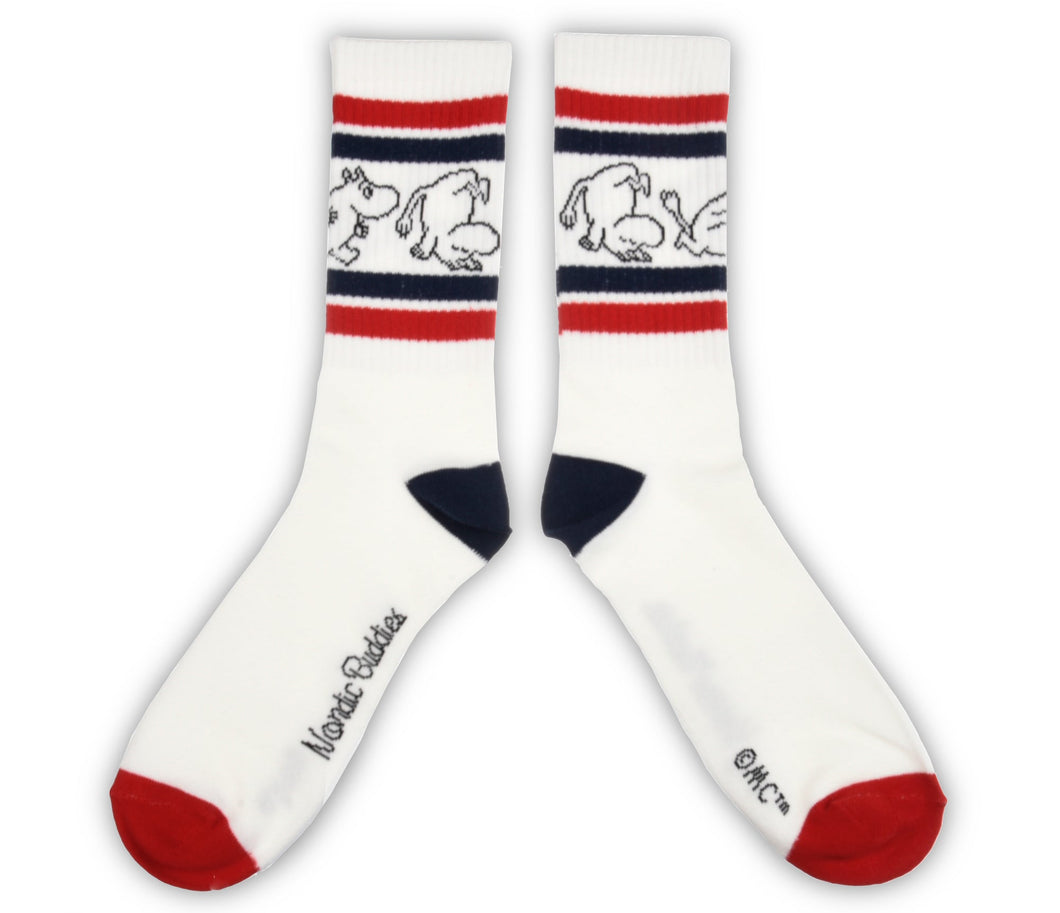 Moomintroll Retro Men Socks - White/Navy/Red