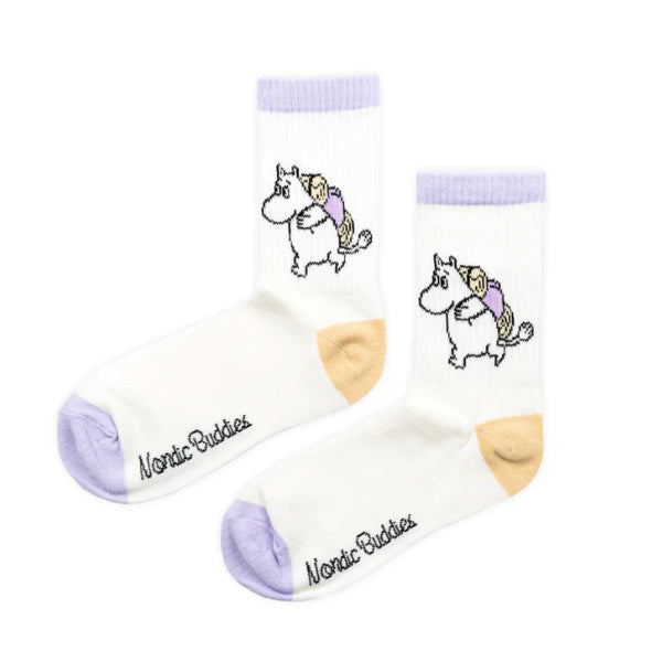 Moomintroll Camping Retro Ladies Socks - White/29E