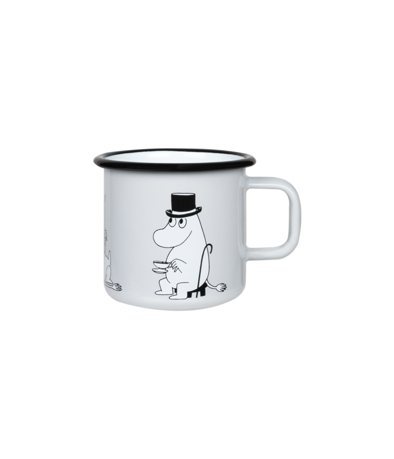 Moominpappa Retro Enamel Mug (3.7dl) - Grey
