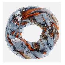 Load image into Gallery viewer, Silk Tube Scarf - Picnic (light blue)
