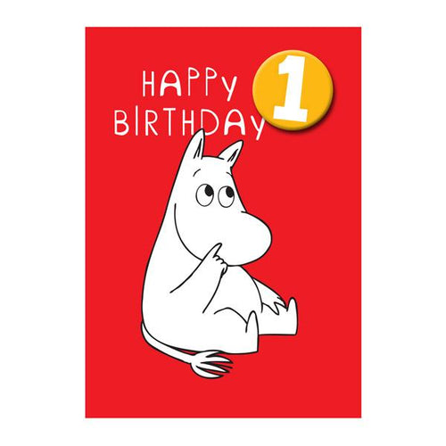 Moomin 1st Birthday Badge Card