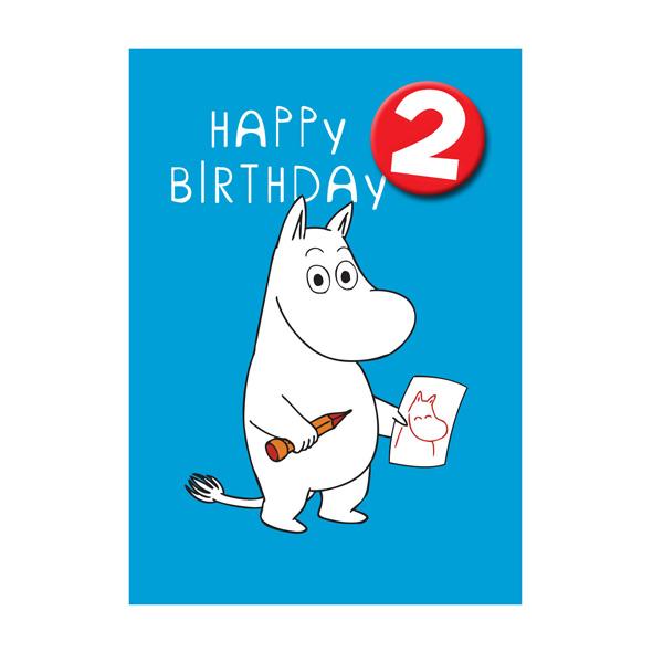 Moomin 2 Birthday Badge Card