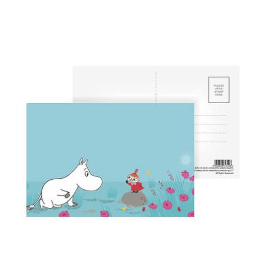 Moomin Postcard - Troll & Little My (Blue)