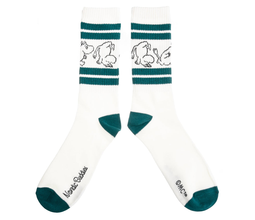 Moomintroll Retro Men Socks - White/Green
